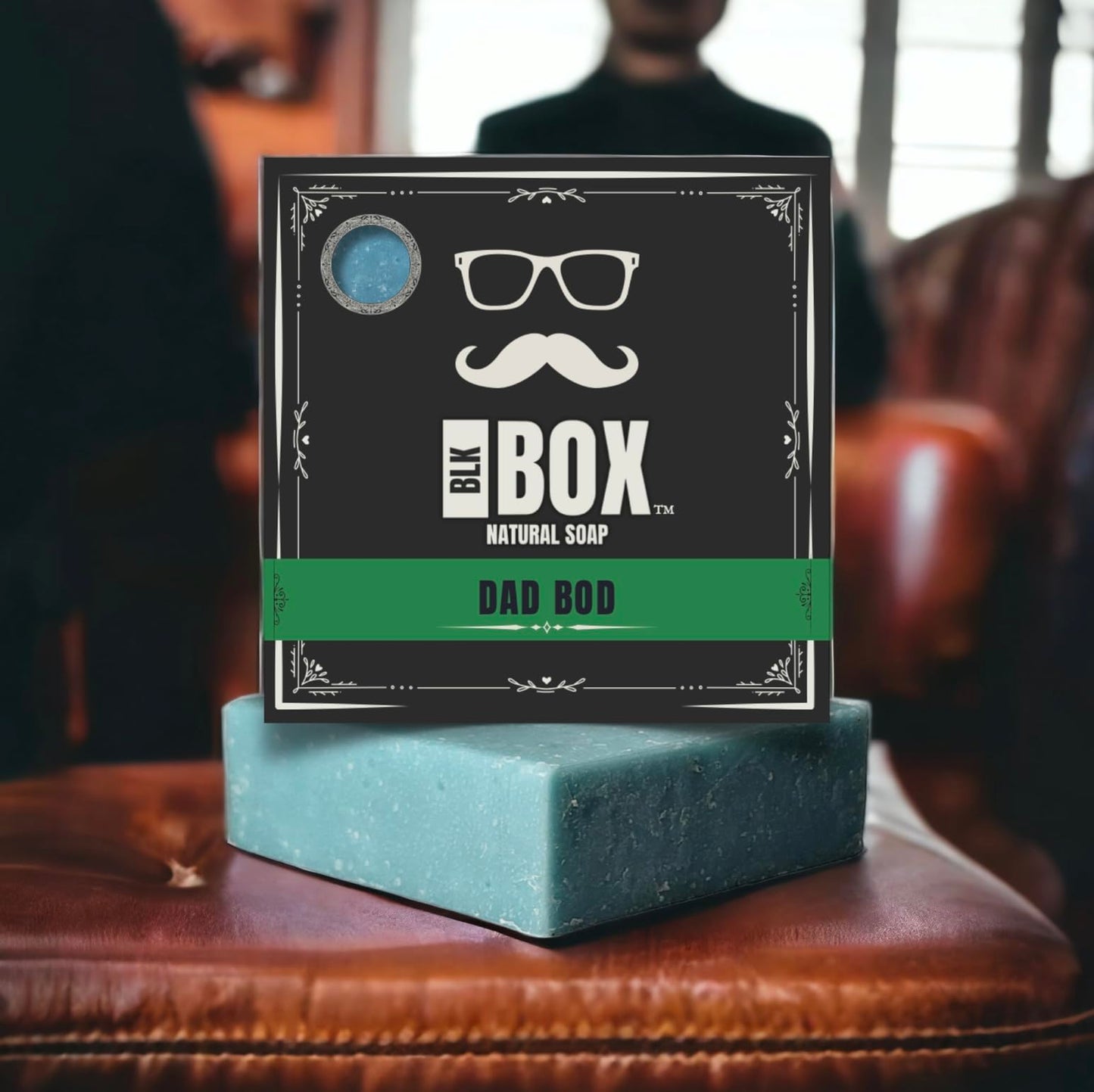 Black Box USA MADE 5oz Men's Natural Bar Soap Made from Moisturizing Natural Oils - Handmade Cold Process Soap with No Harsh Chemicals Classic Spring Scent (DAD BOD)