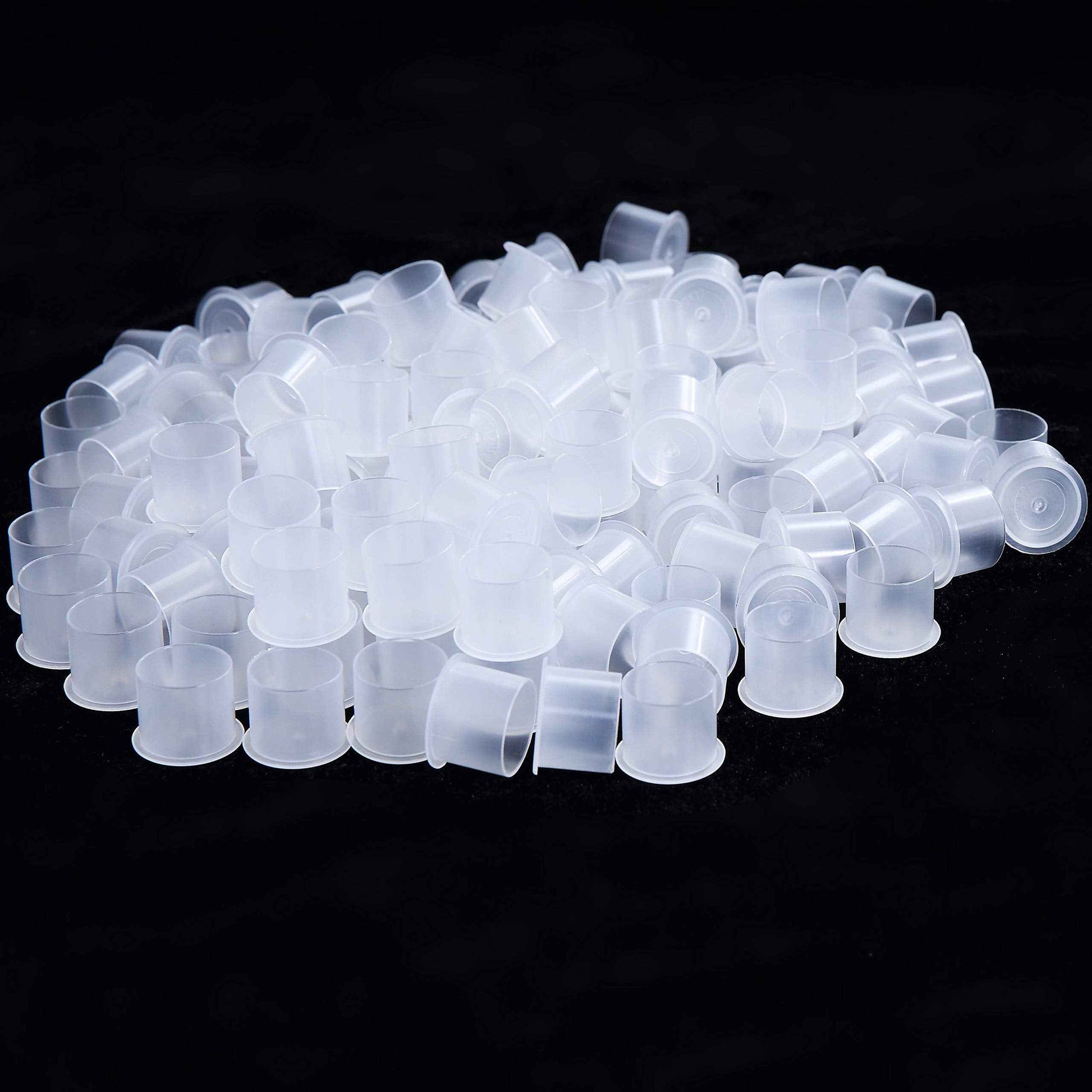 Tattoo Ink Caps Medium,1000pcs White Plastic Disposable Tatto Pigment Cups with Base,Makeup Tattooing Ink Cap Sizes 13mm Medium for Tattoo Pigment Kits Supplies (1000M)