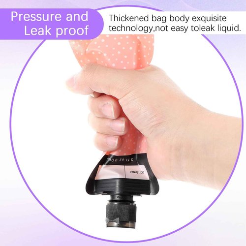 Dimeho 6 Pcs Travel Pouches for Toiletries, 3 oz Travel Size Containers Leak Proof Empty Squeeze Pouches TSA Approved Refillable Travel Bottles for Liquids Shampoo Conditioner Pouch Travel Accessories