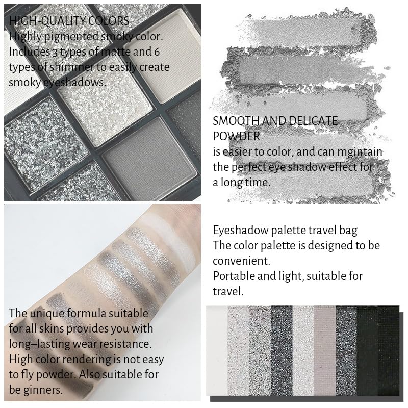 VERONNI 9-Color Eyeshadow Palette - Shimmer & Matte