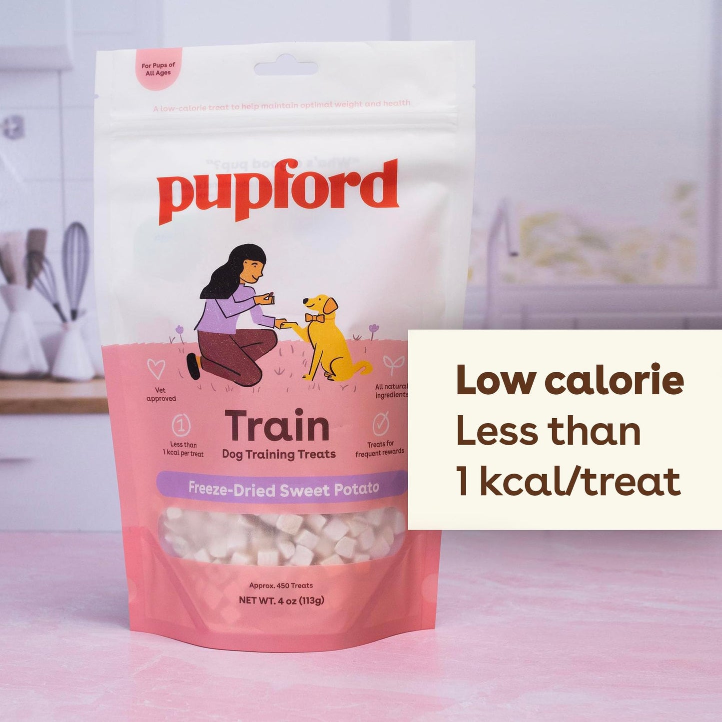 Pupford Freeze Dried Training Treats for Dogs & Puppies, 450+ One Ingredient Bites (Sweet Potato, 4 oz)