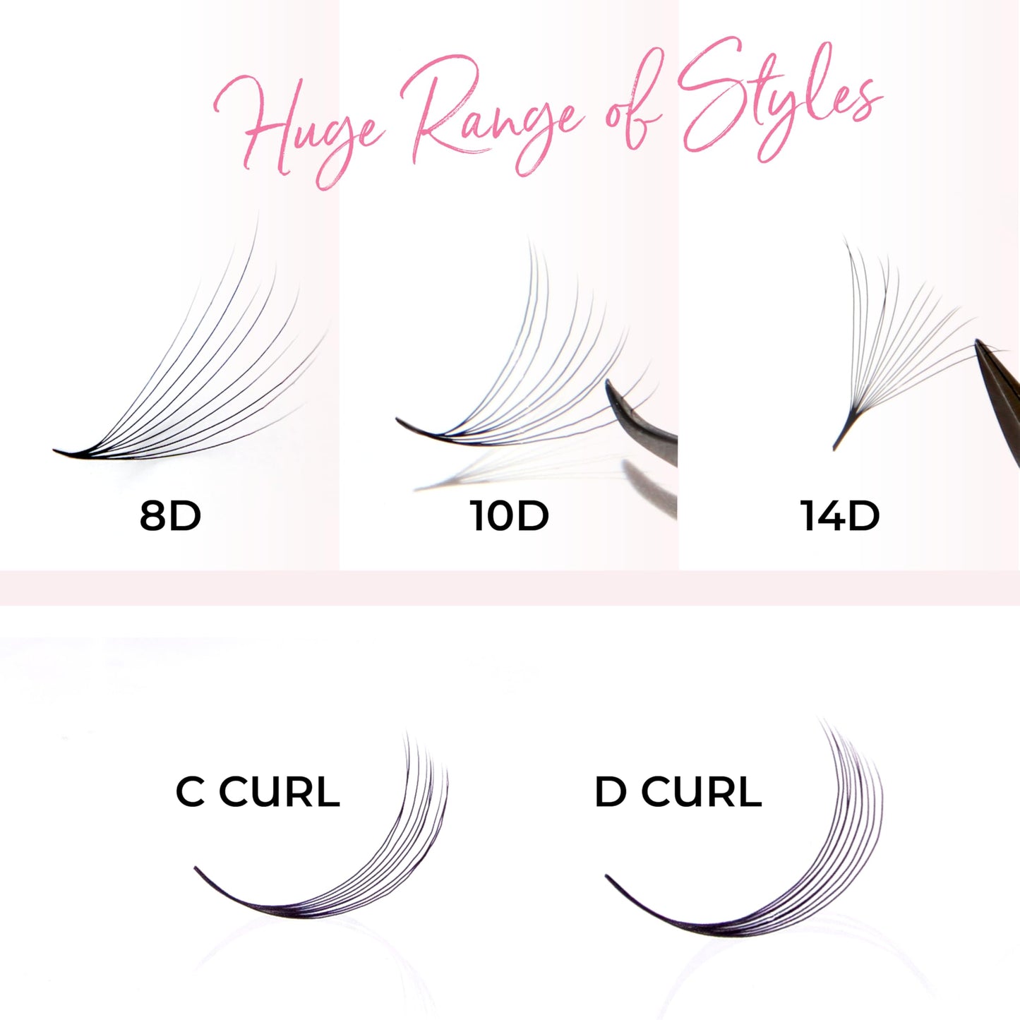 One V Salon Pro 6D Promade Loose Fans, 1000 Premade Volume Lash Fans |C Curl, 0.07 mm | 8–15 mm Mixed Lengths | Thin Base, Hand-Crafted(6D-0.07-C-Curl)