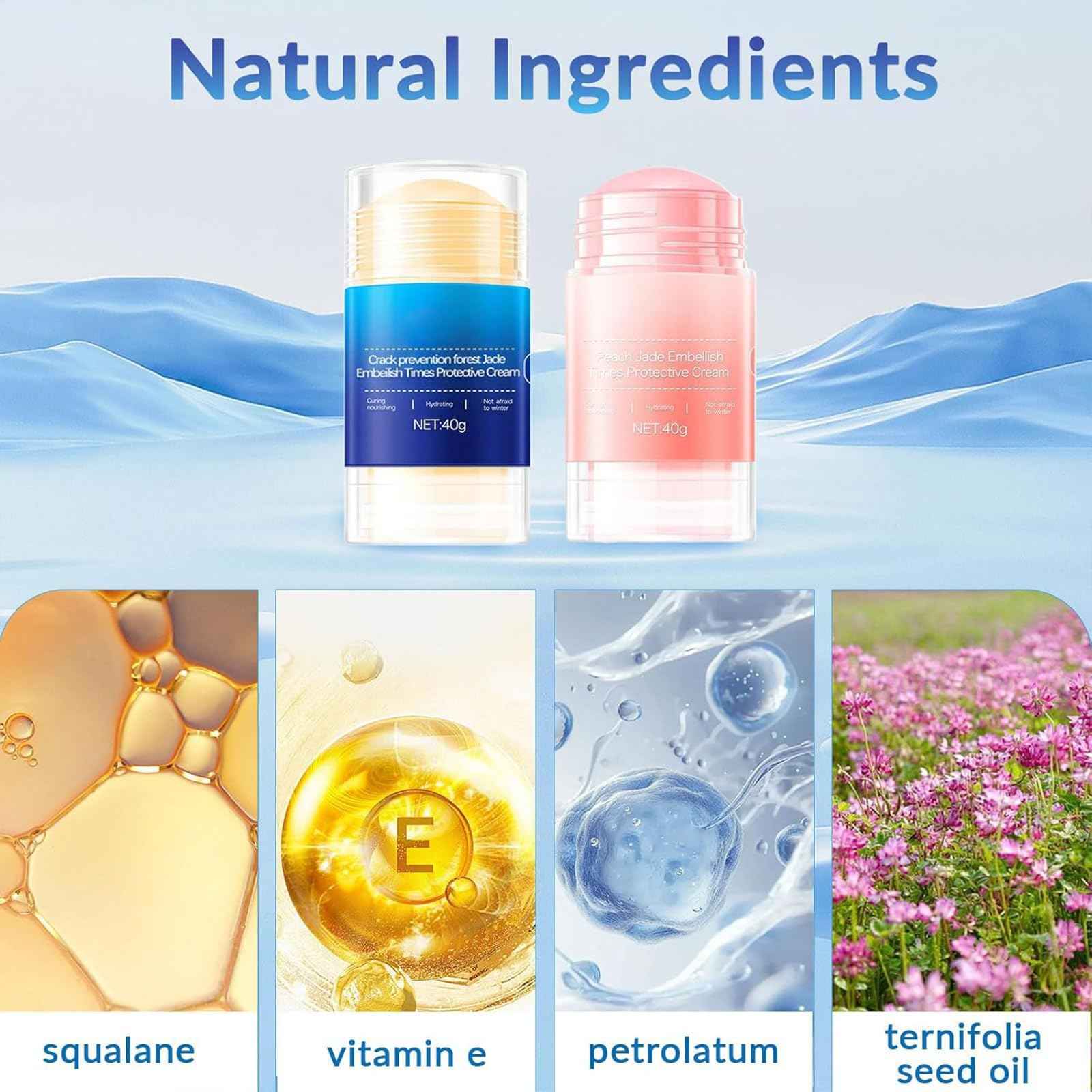 Awjsde Crack Feet Prevention Stick, Foot Care Cream, Anti Cracked Foot Balm, Softening and Nourishing Creams for Dry, Remove Dead Skin and Moisturize Dry Skin (BLUE+PINK)