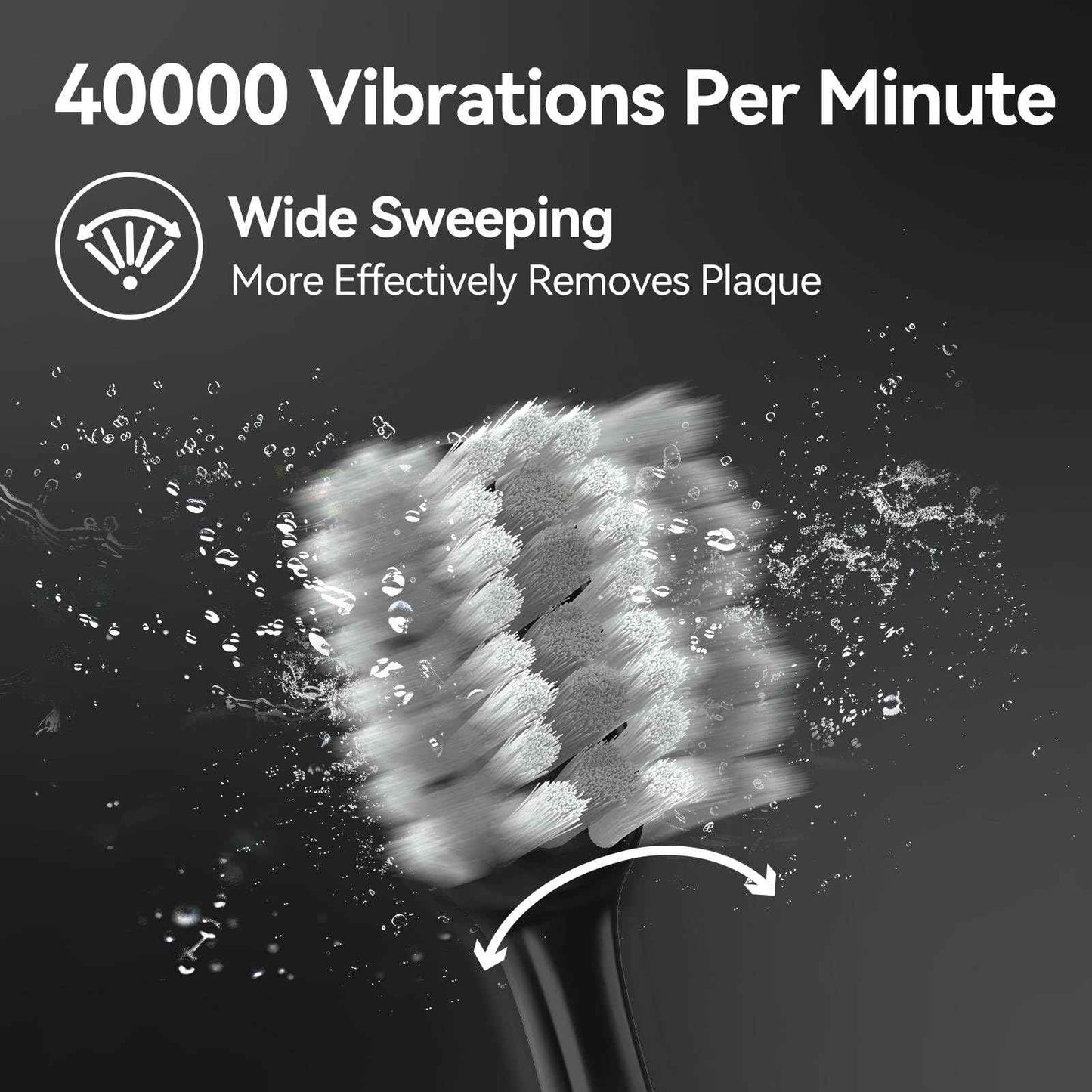 SEAGO Electric Toothbrush for Adults with Pressure Sensor, Sonic Toothbrushes Holder Wall Mounted, 30 Days Battery Life, 5 Cleaning Modes, 8 Replacement Heads, Timer & IPX7 Waterproof (Black, Middle)