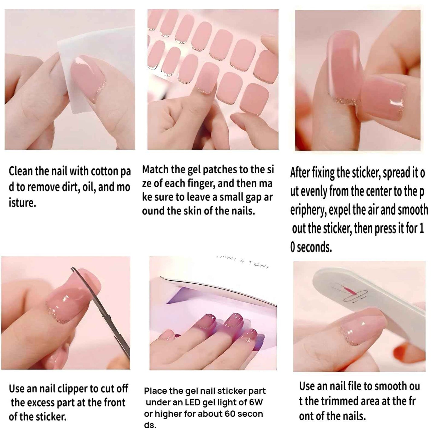 LED Nail Light for Gel Nail Stickers - Max 6W, 2 Timers (60s/120s), Portable Light for Curing Gel Nail Art, Gel Stickers