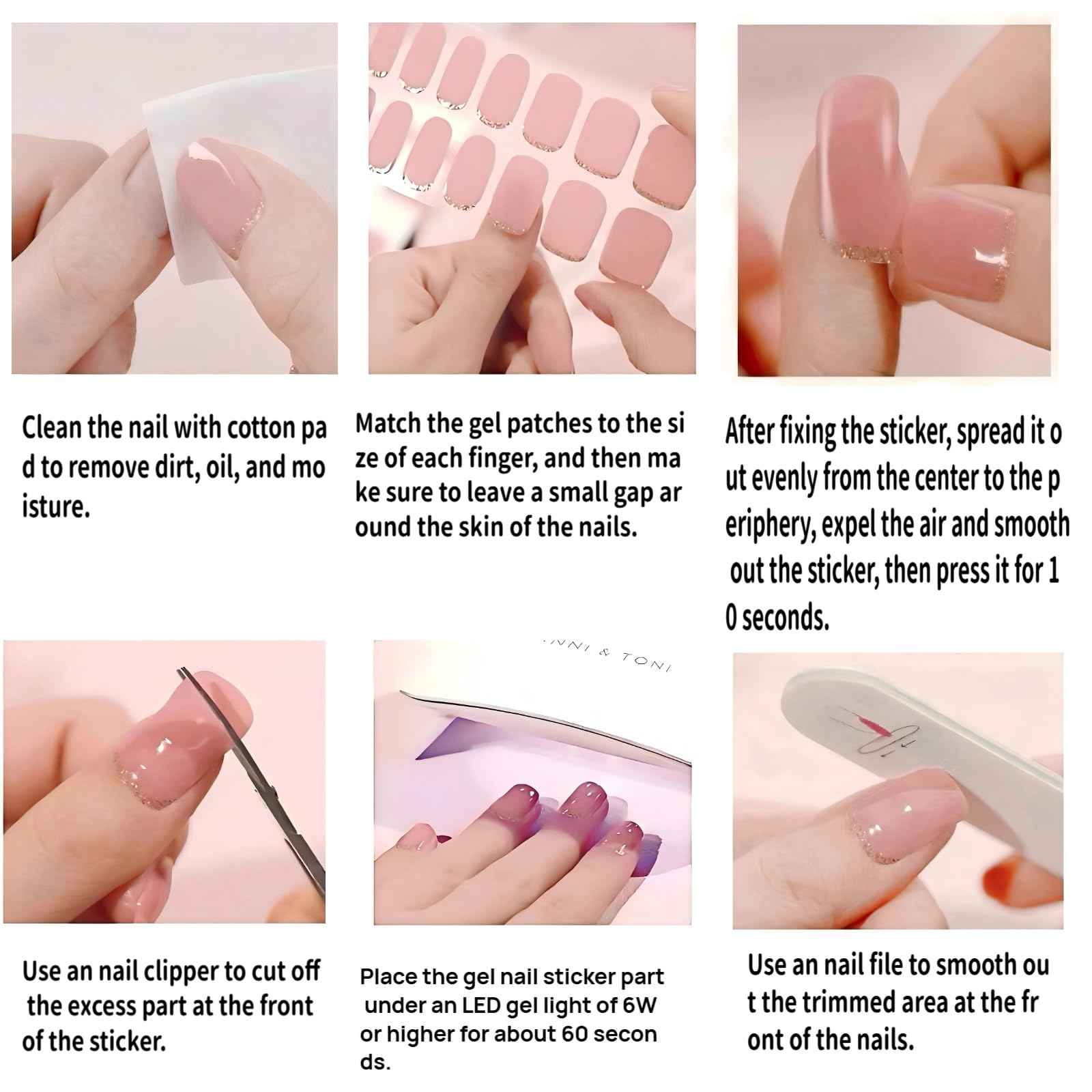 LED Nail Light for Gel Nail Stickers - Max 6W, 2 Timers (60s/120s), Portable Light for Curing Gel Nail Art, Gel Stickers