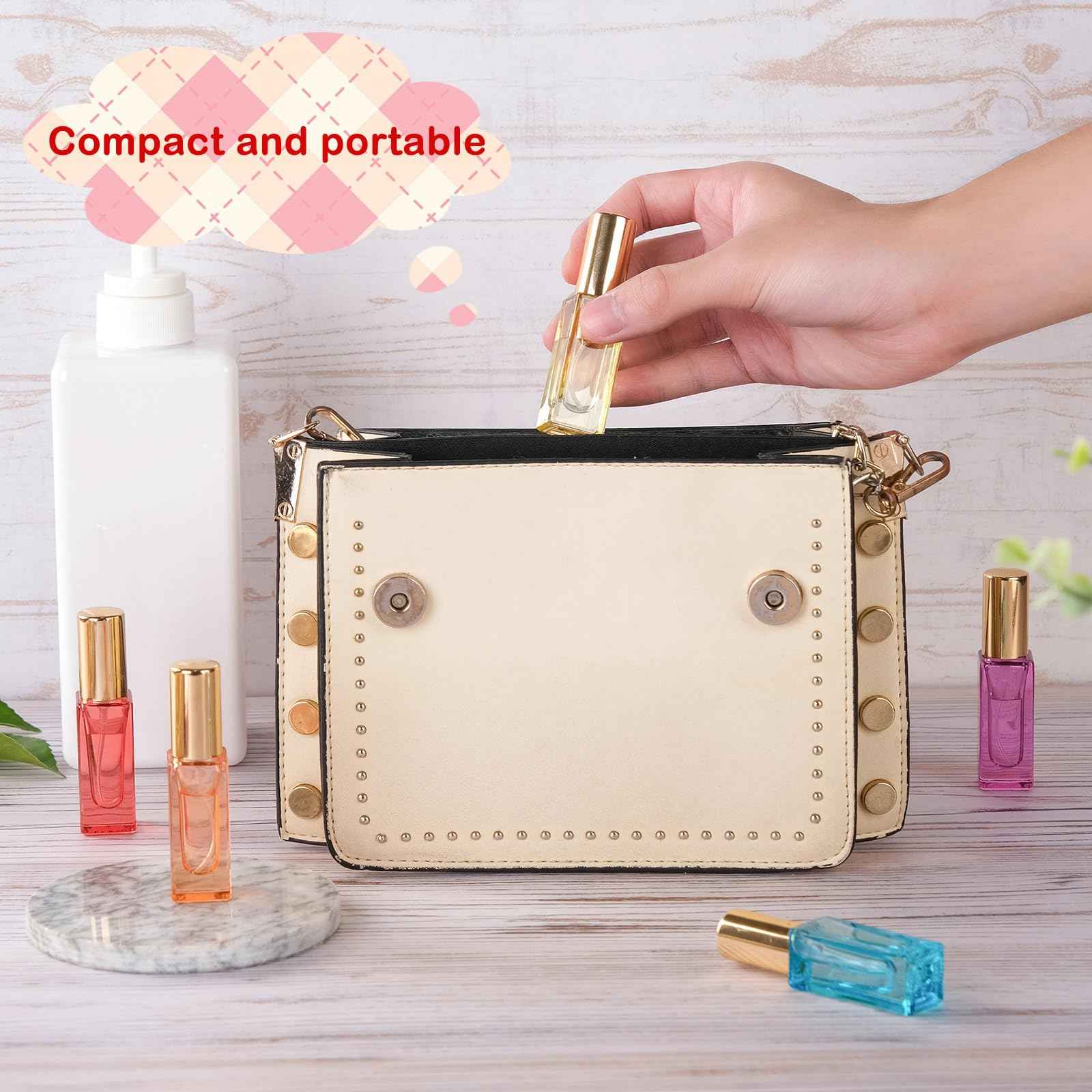 RAMFIYN 5pcs 6ml Refillable Perfume Bottle Travel Atomizer Set - Glass, Multi Color, High Precision Nozzle