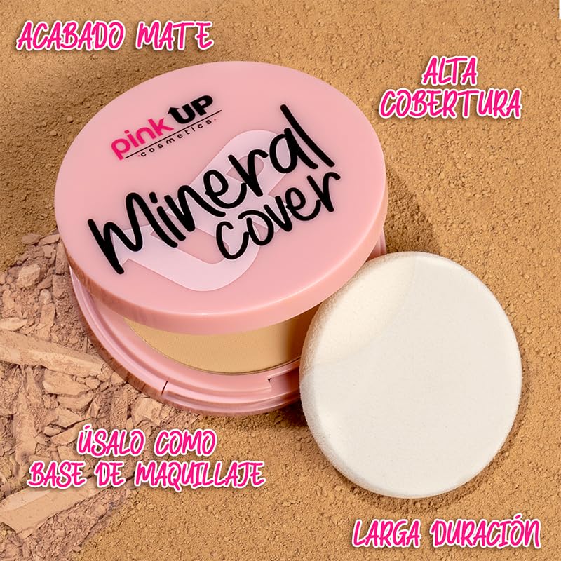 PINK UP Mineral Cover Compact Powder| Make Up| Setting Powder| Pressed Powder| Face Make Up |Long-lasting| Full coverage| Does not clog skin pores| Model PKM500