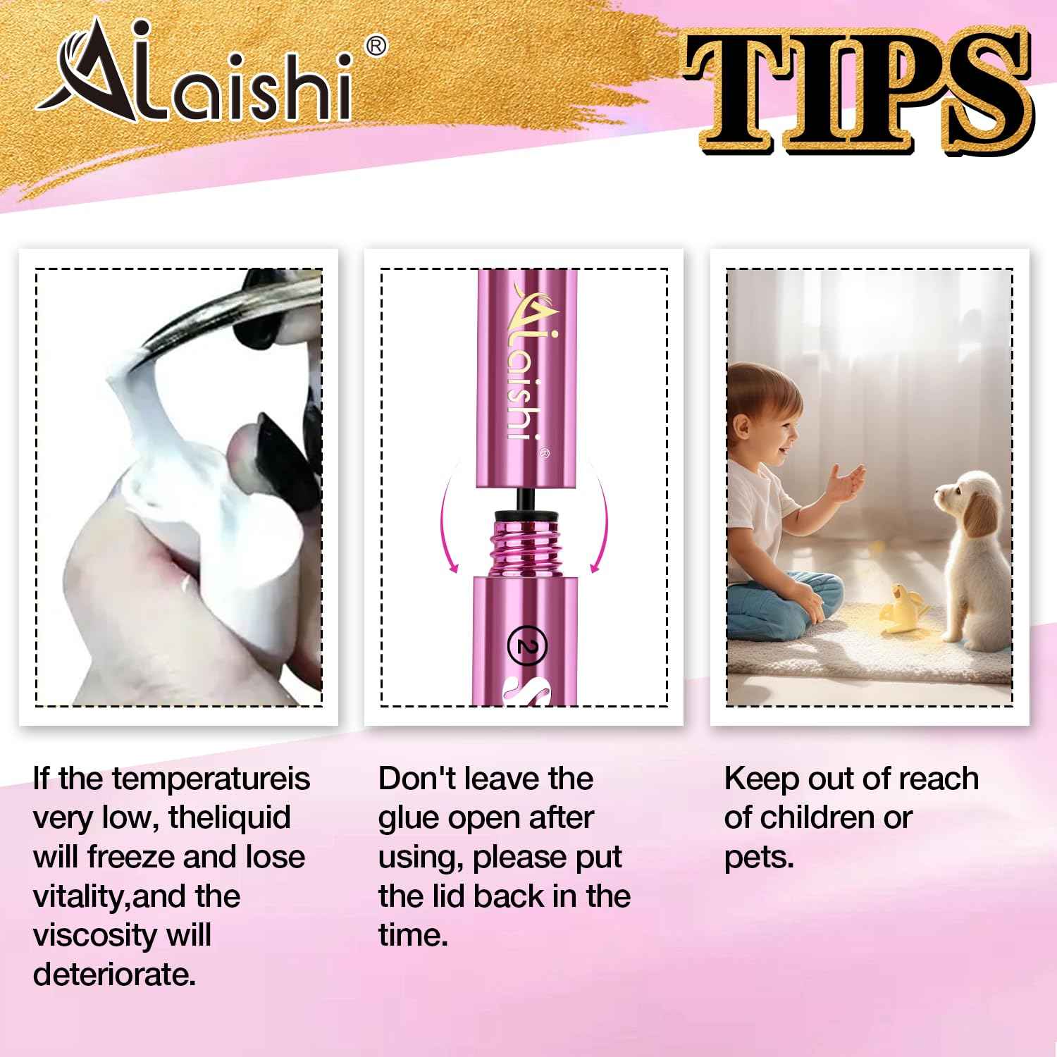 AILAISHI Lash Clusters Glue, Eyelash Bond and Seal, Long-Lasting 150H Waterproof, Non-Irritating Lash Extension Glue for DIY Individual Lashes at Home (Black-5ml+5ml)
