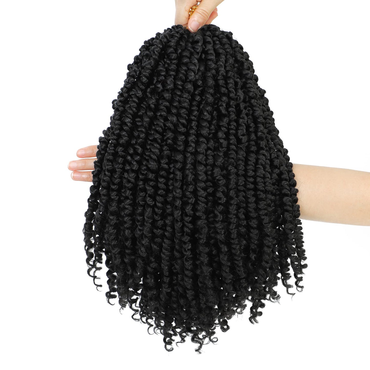 Passion Twist Hair 14 Inch 8 Packs, Pre Twisted Passion Twist Crochet Hair For Black Women, Pre Looped Passion Twist Curly Crochet Hair, Short Crochet Passion Twist Hair (14 Inch (Pack of 8), 1B#)