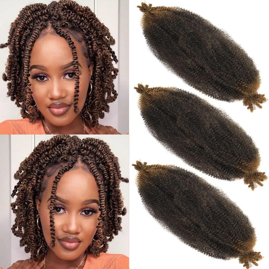 Marley Twist Braiding Hair Marley Twist Hair Springy Twist Hair Afro Twist Hair 14 Inch 3 Packs Pre Separated Pre Fluffed Twist Hair for Braids Marley Crochet Hair Extensions (T30)