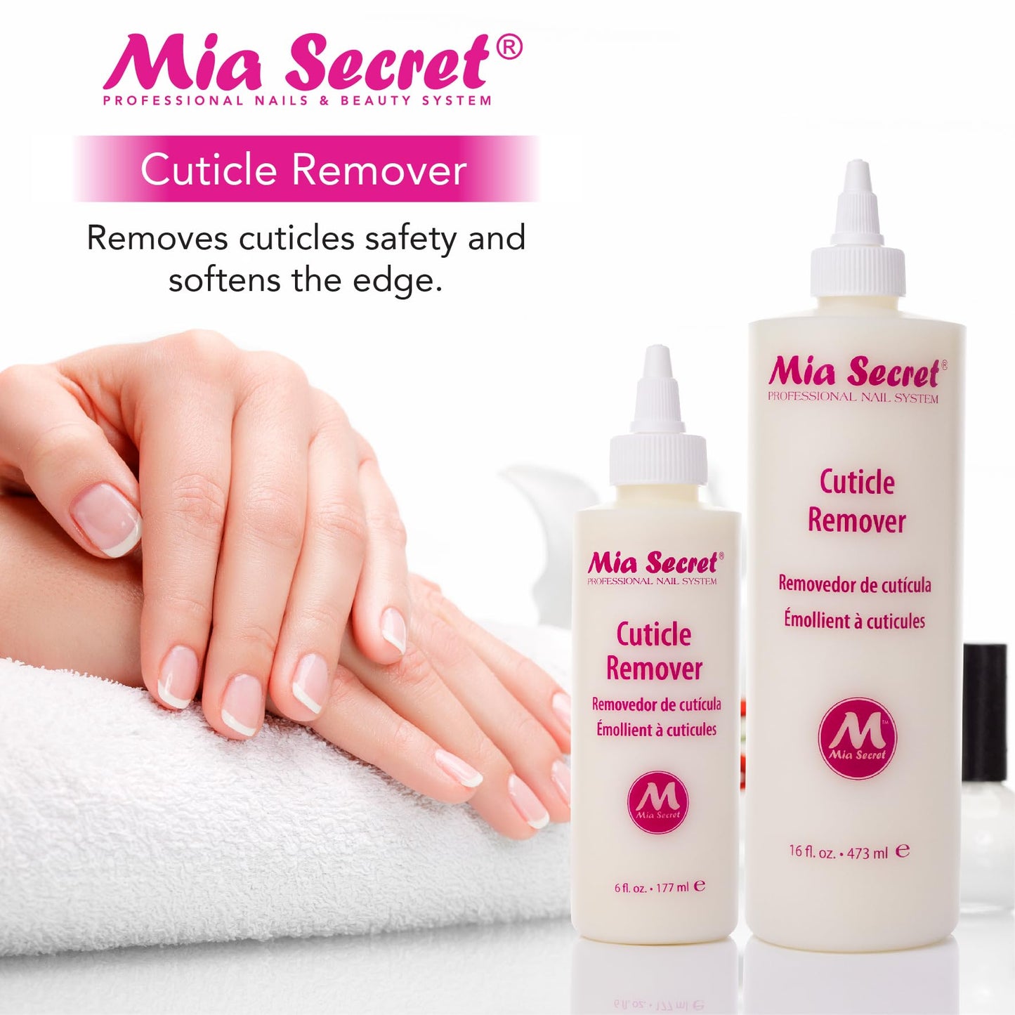 Mia Secret Cuticle Softener & Remover - Quick Easy Safe - Removes Cuticles Safely and Softens The Edge - Excellent for Manicures and Pedicures (6 Fl Oz (Pack of 1))