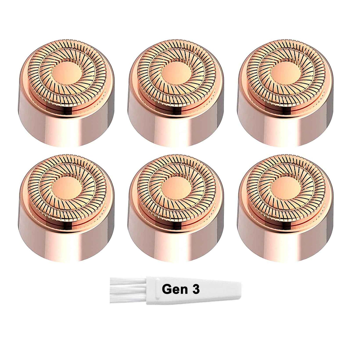 Replacement Heads Gen 3 for New Version Flawless Facial Hair Remover, Double Ring Blades Head for New Flawless, 6 pack