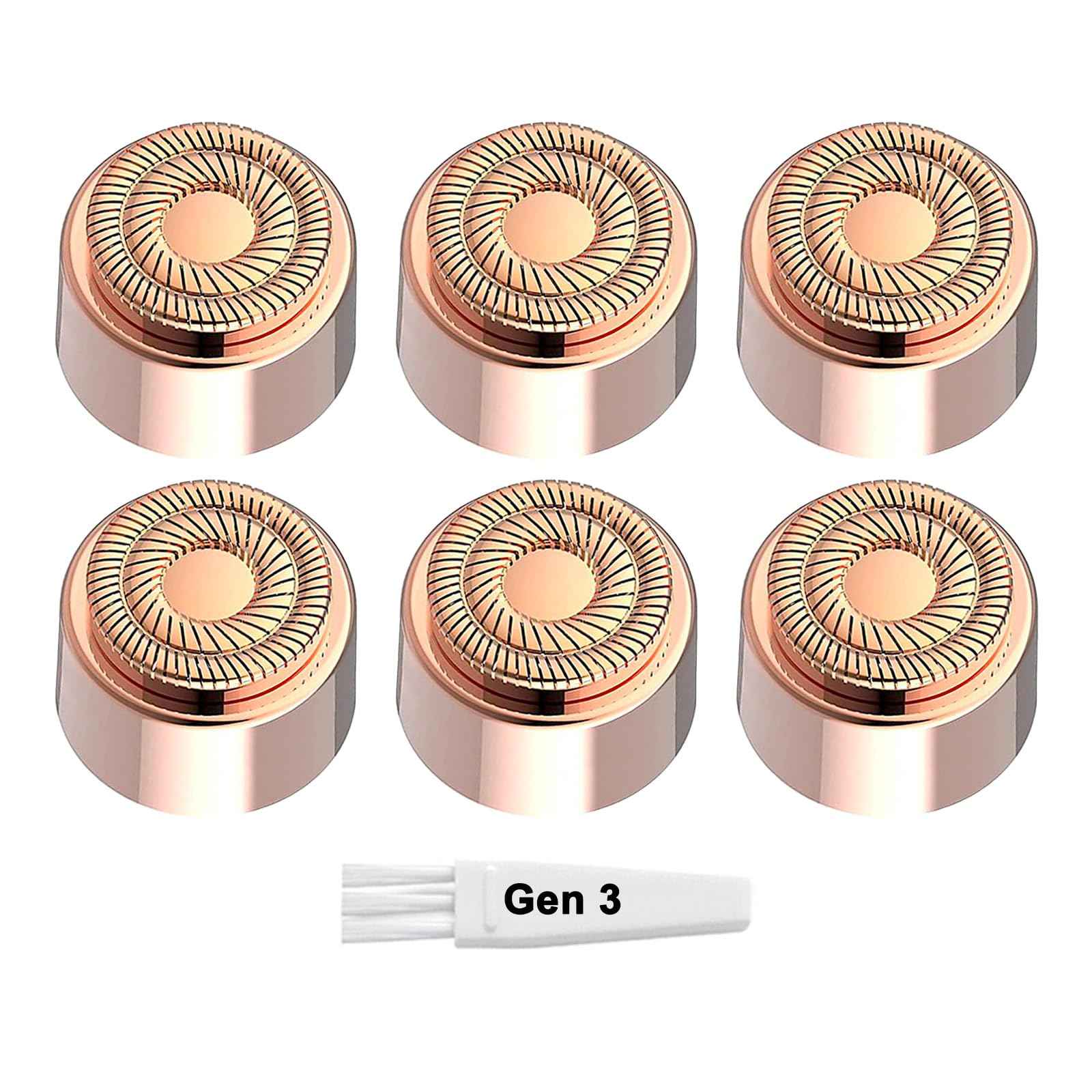 Replacement Heads Gen 3 for New Version Flawless Facial Hair Remover, Double Ring Blades Head for New Flawless, 6 pack