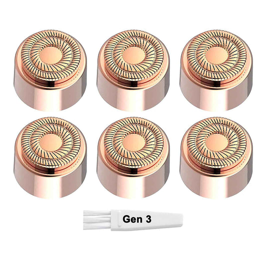Replacement Heads Gen 3 for New Version Flawless Facial Hair Remover, Double Ring Blades Head for New Flawless, 6 pack