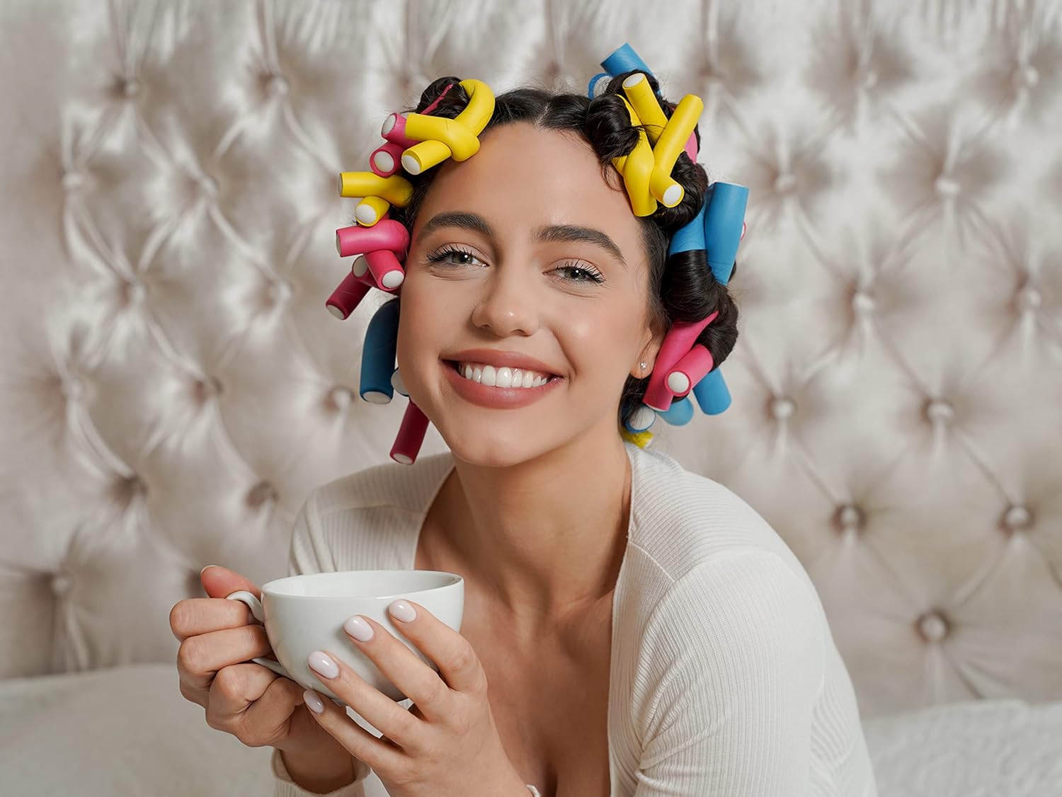Salon Heatless Flexible Hair Rollers Curlers 42-pack 7" Soft Foam Flexi Twist Curling Rods for Short Long Hair