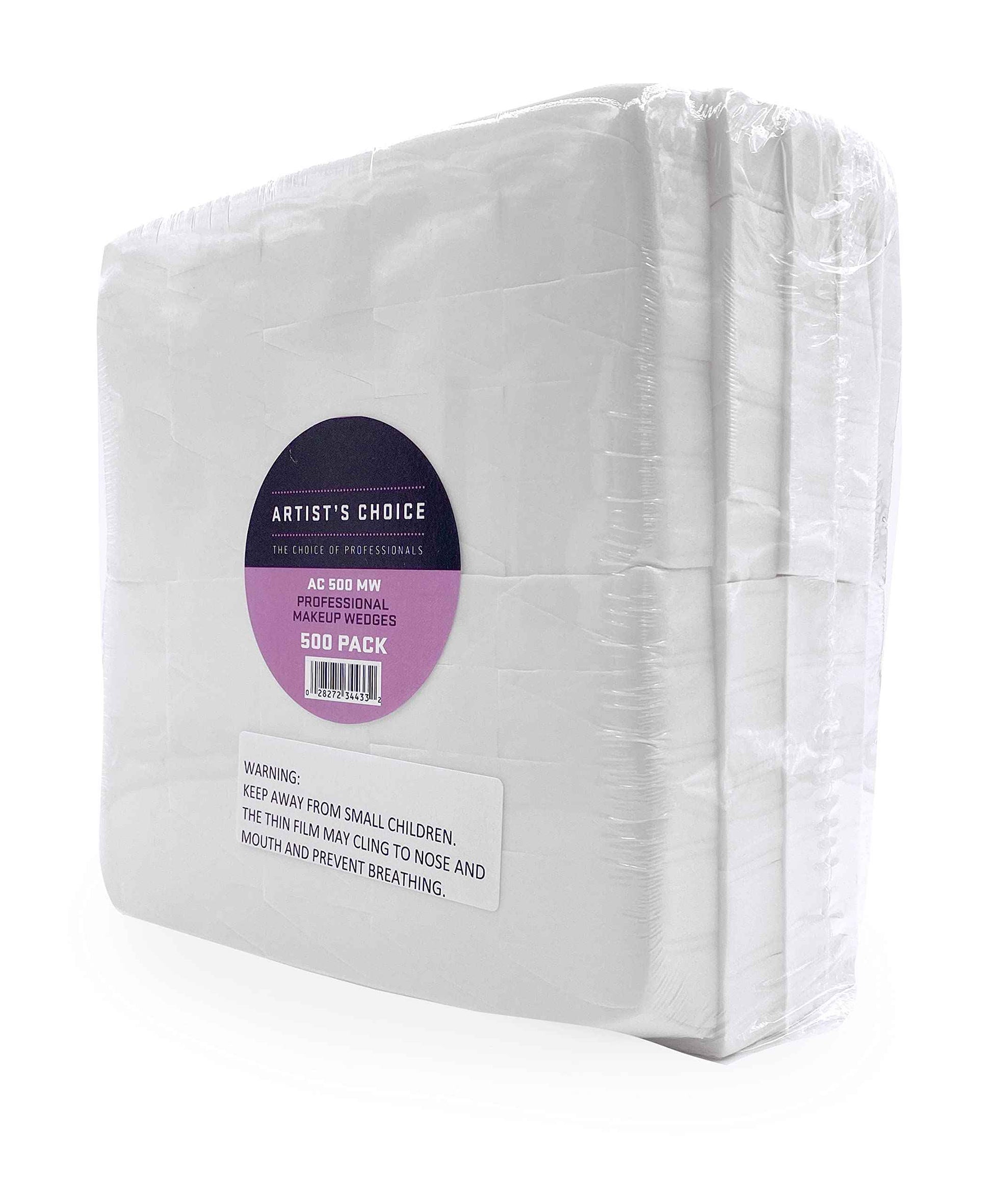 Artist's Choice 500 Pack Makeup Sponge Mini Applicator Wedges, Triangle Cosmetic Sponges for Foundation, Blush, Eye Shadow, Blending and Smoothing, Disposable, Latex Free