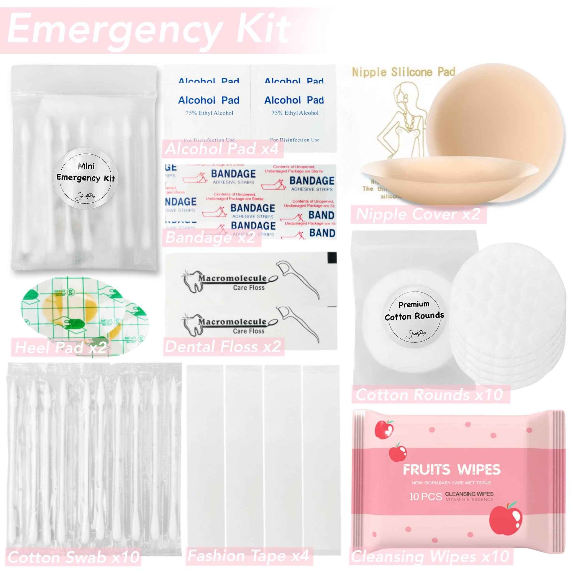Women's Emergency Kit for Weddings 29 Essential Items for Brides Daily Use All in One Travel Kit Personal Care Survival Set for Team Bride (Queen Beige)