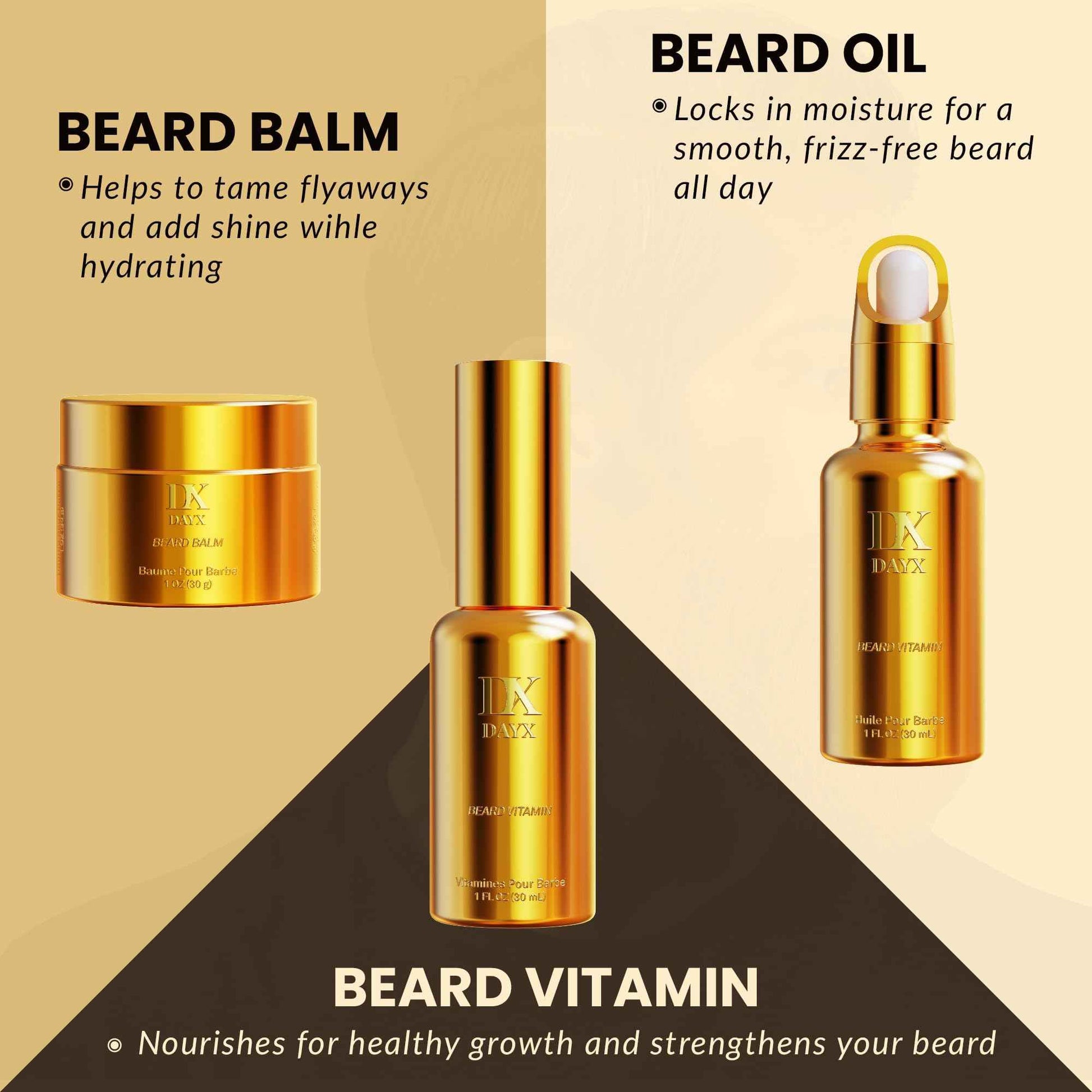 Beard Kit for Black Men: Beard Care Kit w/Balm, Oil & Vitamin Spray, All-Natural Ingredients for Men Grooming and Care, Ideal Fathers Day Birthday & Valentines Day Gifts for Him