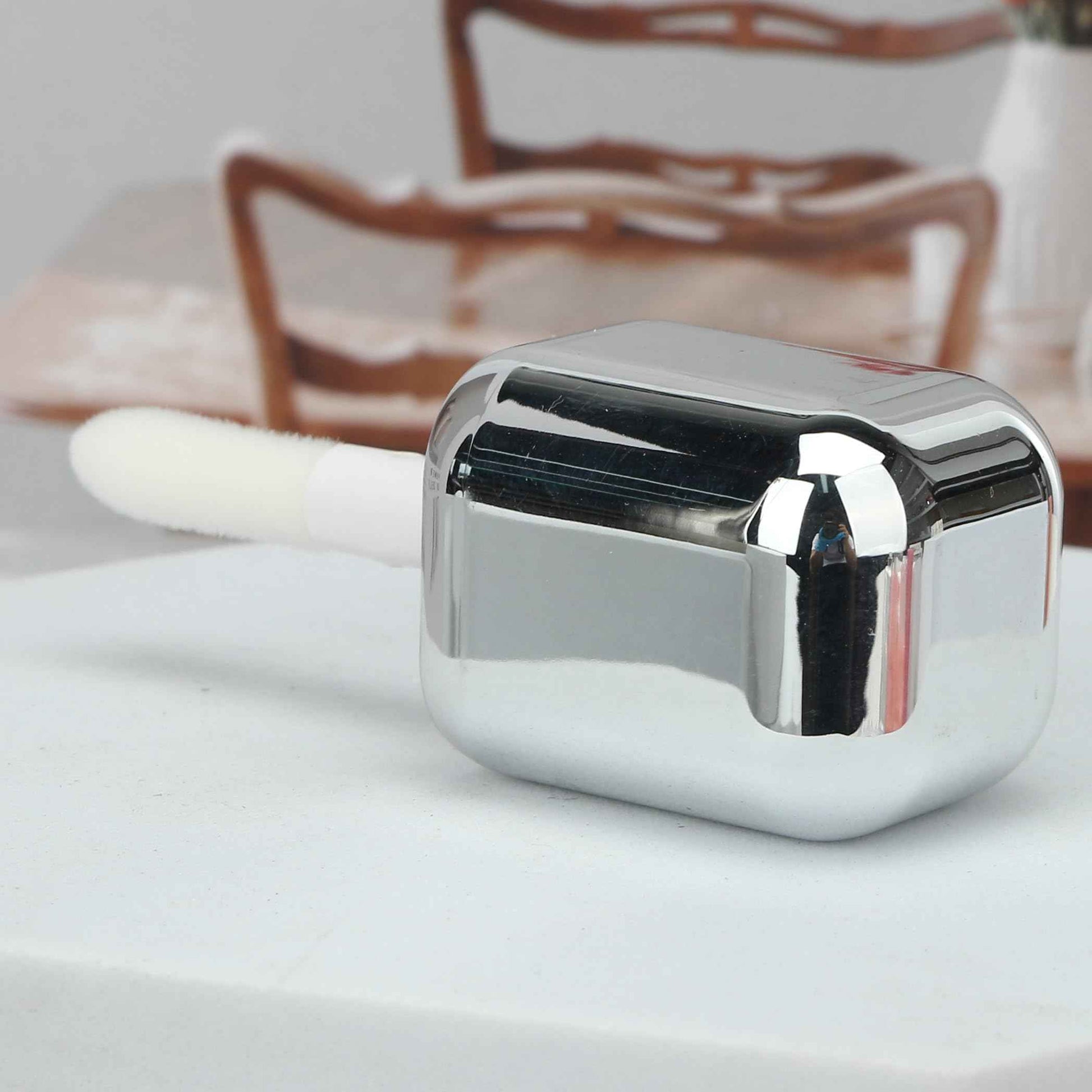 COSIDEA 16pcs Silver 5ml Square big wand lip gloss tubes for DIY lipgloss containers tubes with large doe foot applicator