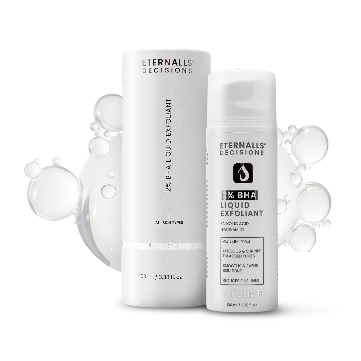 Gentle BHA Liquid Exfoliant - Face Exfoliator with 2% Salicylic Acid & 5% Niacinamide | Anti-Aging Daily Leave-On Exfoliating Toner, Smooths Texture, Hydrates, Unclogs & Refines Pores for Glowing Skin