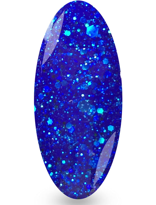 NYK1 Royal Blue Glitter Gel Polish - (Beau-Belle) Dark Glittery Sapphire Blue Sparkly Gel Nail Polish UV LED Gel Lamp Curing Nailac Professional Manicure