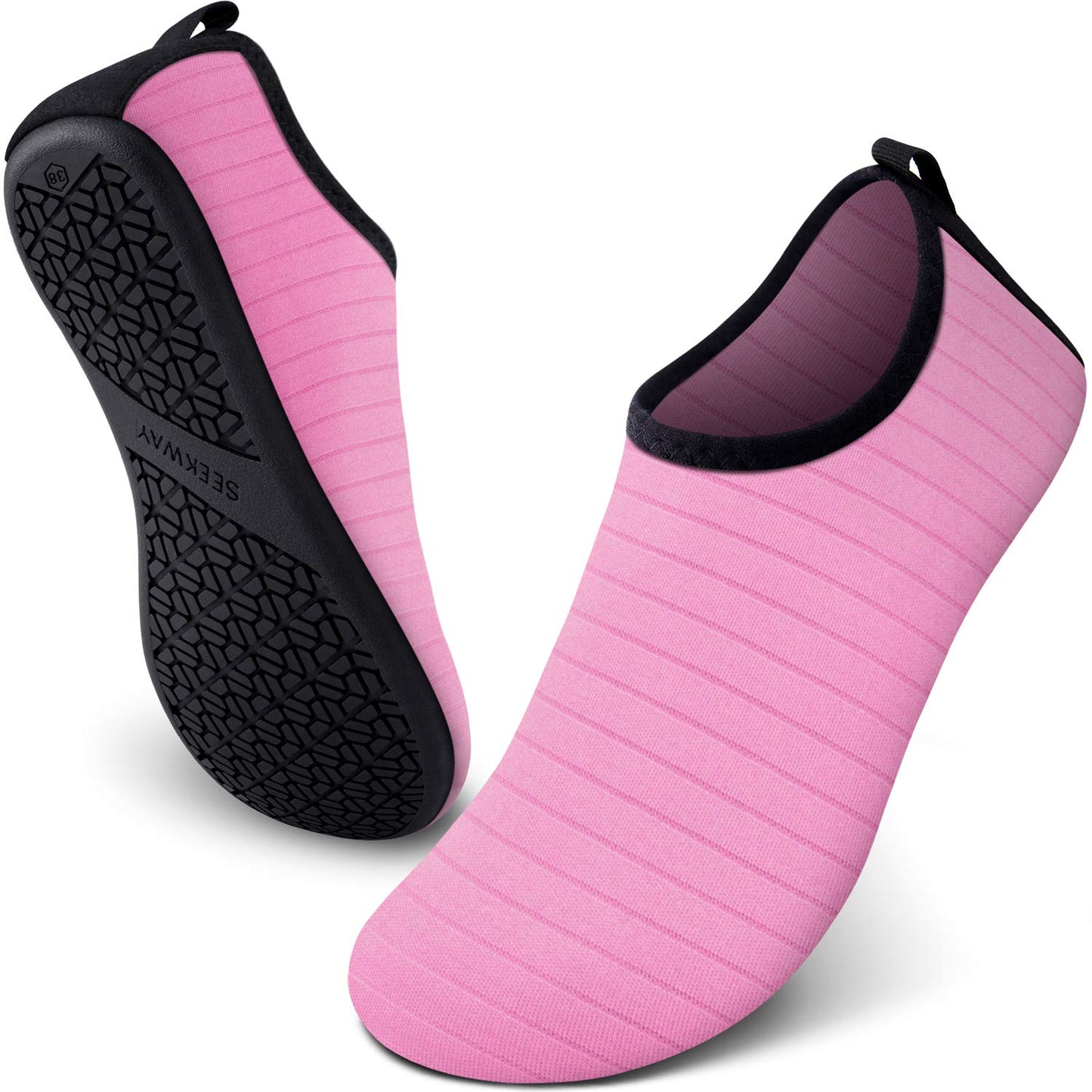 SEEKWAY Water Shoes Quick-Dry Aqua Socks Barefoot Non Slip for Beach Swim Yoga Pool Lake Surf Women Men Pink SK002(U)