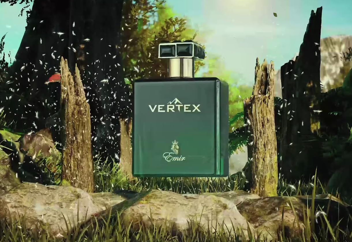 Paris Corner | Vertex Emir Unisex Fragrance 3.4 Fl Oz | A Fruity Perfume for Men and Women with Invigorating Notes of Orange, Bergamot | Sophisticated Blend of Pineapple and Jasmine