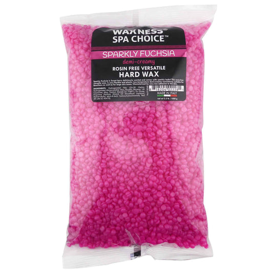 Waxness Spa Choice Hard Wax Medium Creamy Versatile Sparkly Fuchsia 2.2 lb 1kg