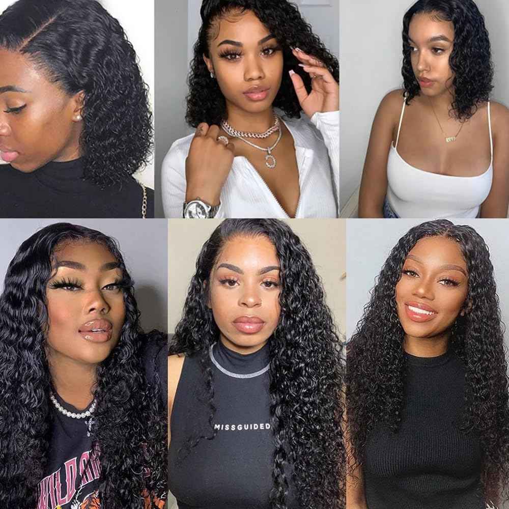 1B Human Hair Bundles Deep Wave Human Hair Bundles Wet and Wavy Bundle 14 16 18 inch 150g Brazilian Remy Deep Wave Bundle