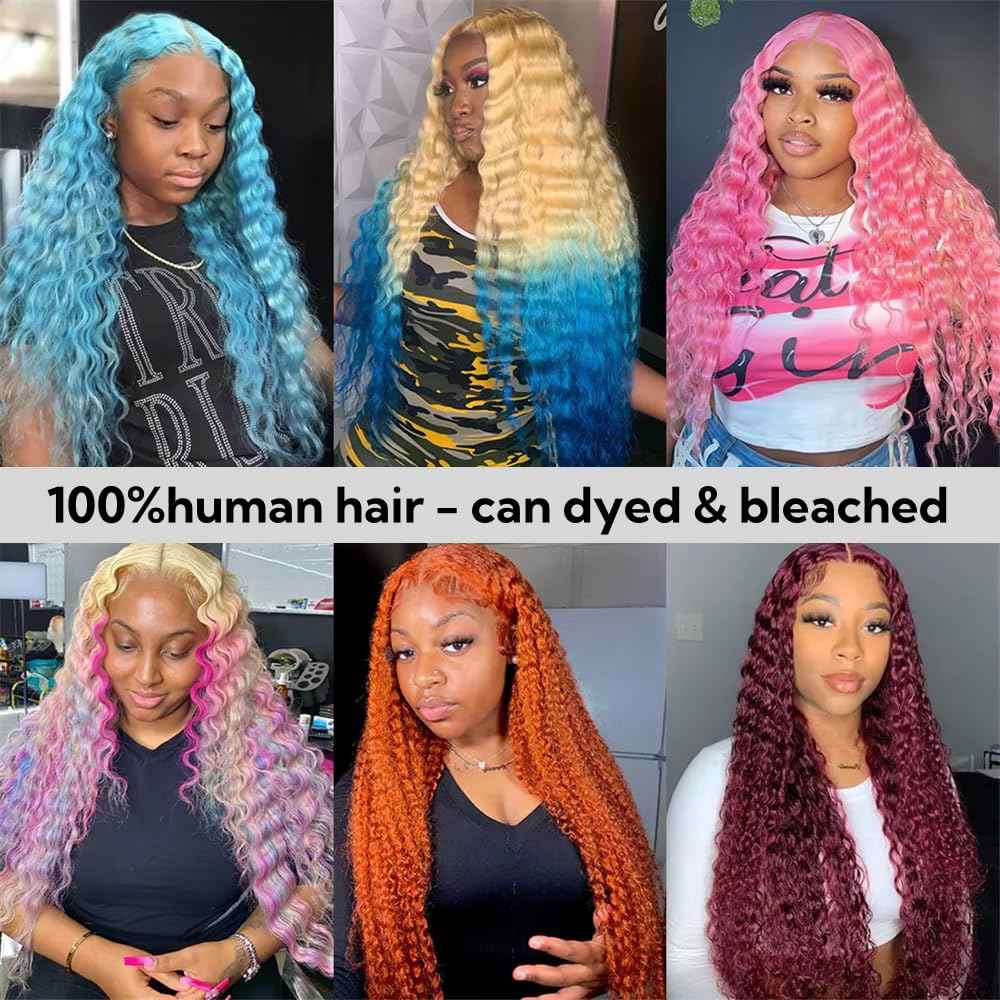 12A 613 Blonde Deep Wave Human Hair Bundles 18Inch 100% Unprocessed Brazilian Virgin Hair Extensions, Soft Double Weft Weave Curly Deep Wave Bundles Human Hair for Women (18inch)