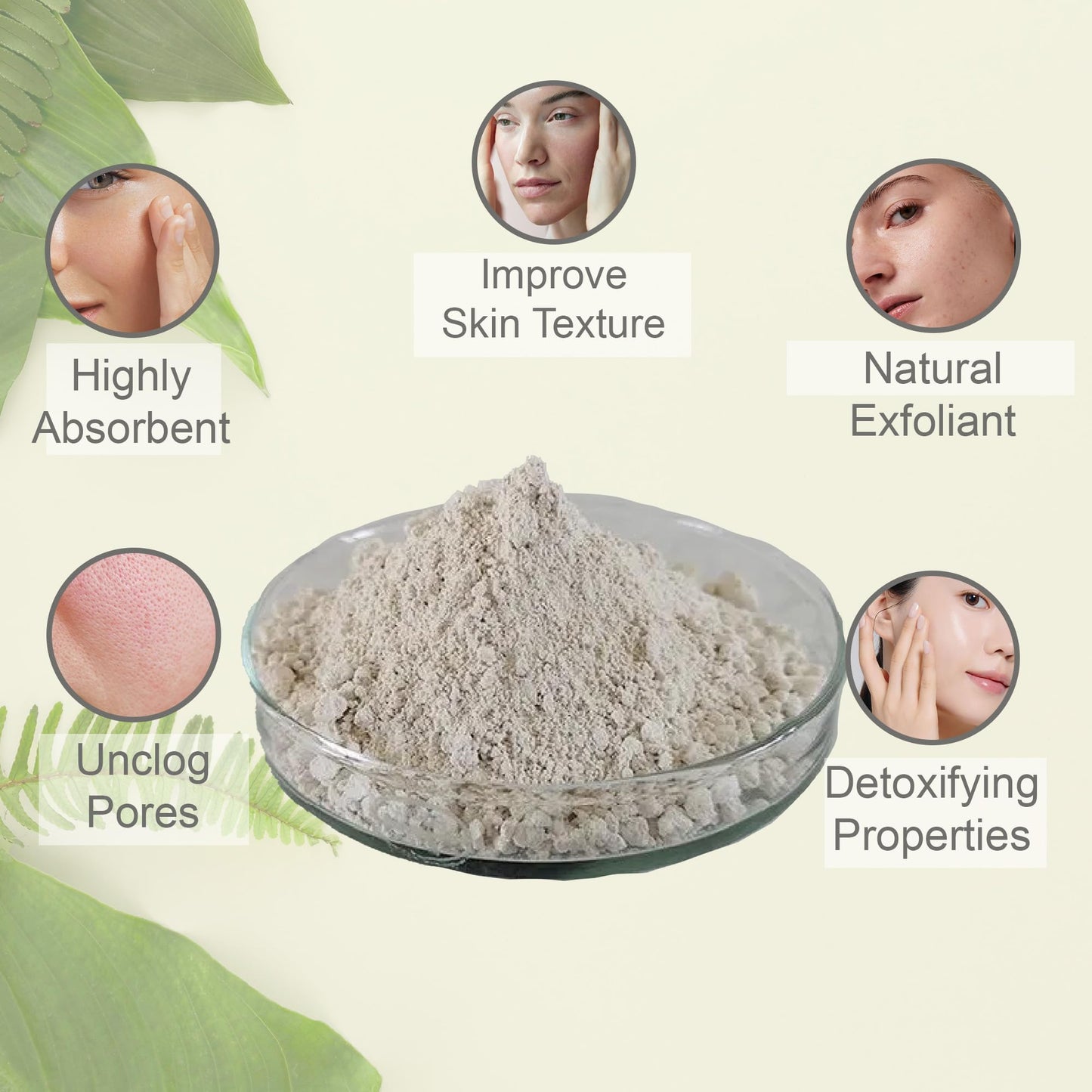 Zeolite Clay powder by mi nature | Zeolite clay | 227g(8 oz) | Absorbs excess oil | Skincare face masks, face scrubs, and body cleansers |Repair Damaged Hair | Vegan | 100% Natural