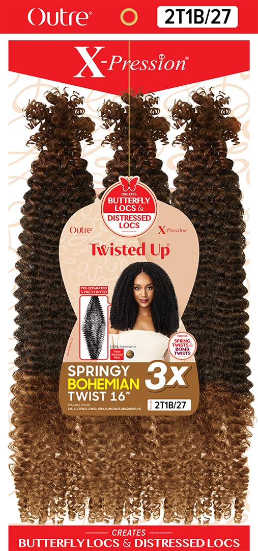 Outre Xpression Twisted Up Springy Bohemian Twist 3X (16", 2T1B/27)