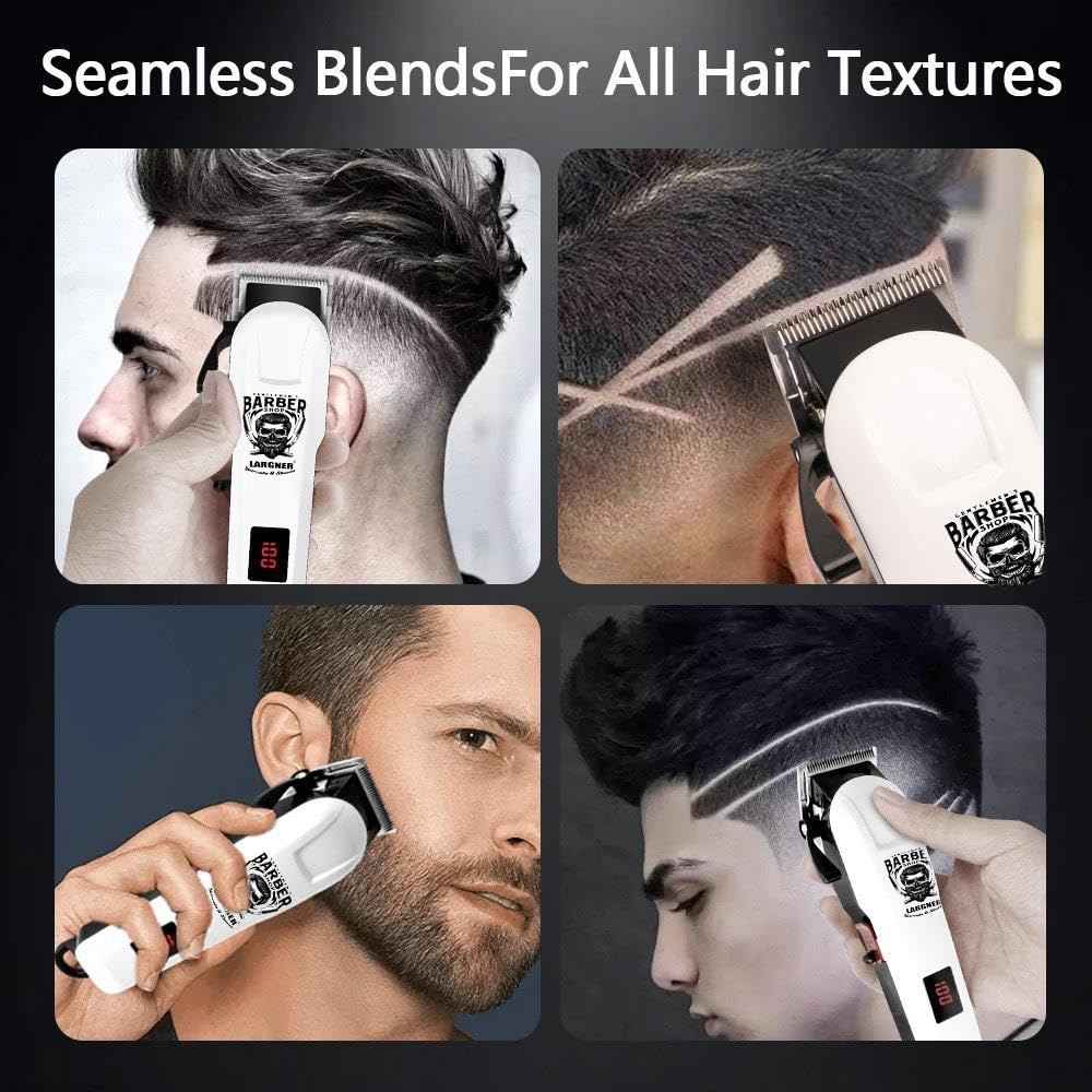 Largner Professional Barber Shaver Set, Hair Clippers for Men, Cordless Beard Trimmer & Electric Razor Shavers for Men, Rechargeable Set Barber Hair Cutting Kit Men's Grooming Kit