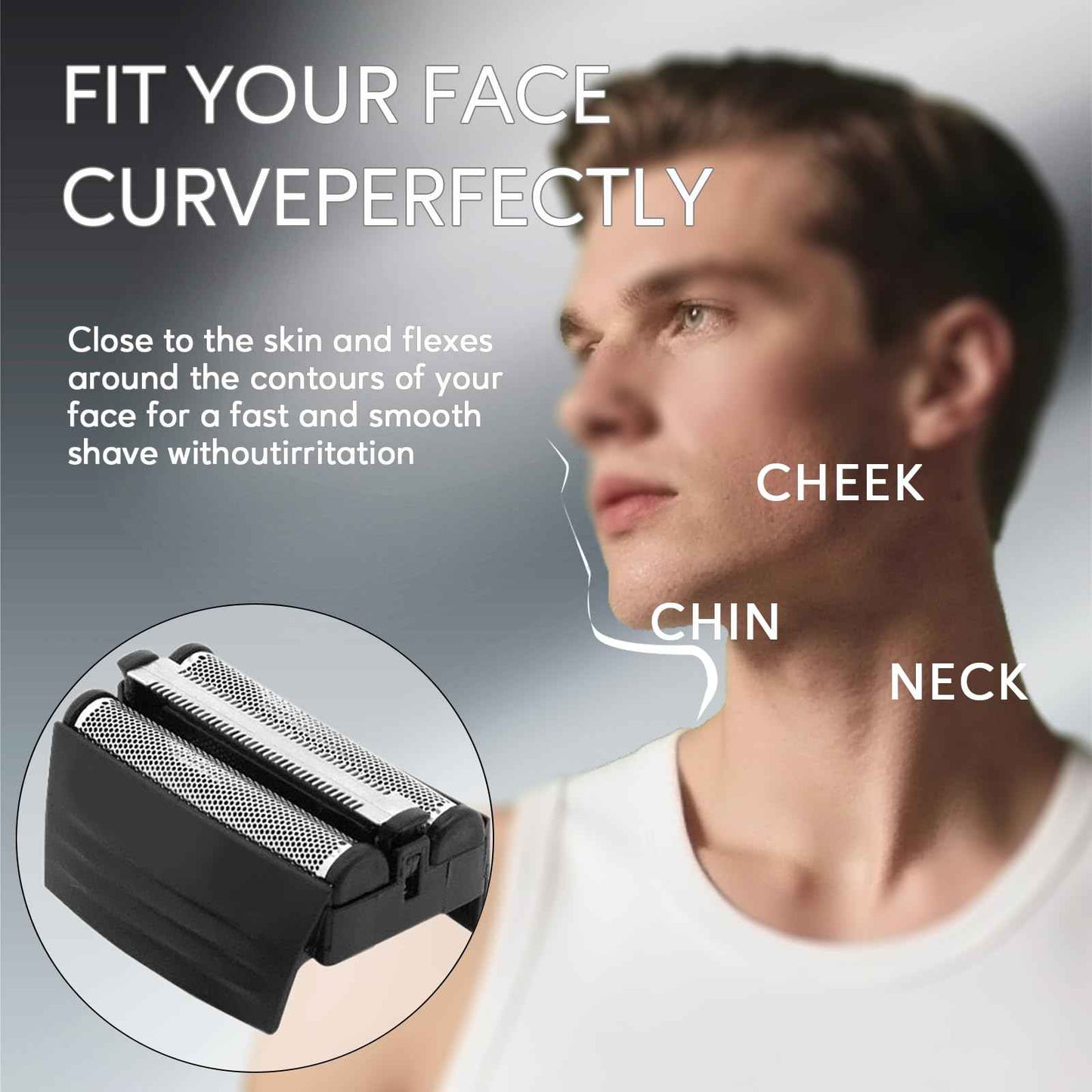 Replacement Shaver Foil Compatible with Remington Electric Shaver TITANIUM-X Flex & Pivot Foil and Cutter for F5800 & F7800, Replacement Heads Fit for Remington F4900, F5800 and F7800 (3 Pcs)