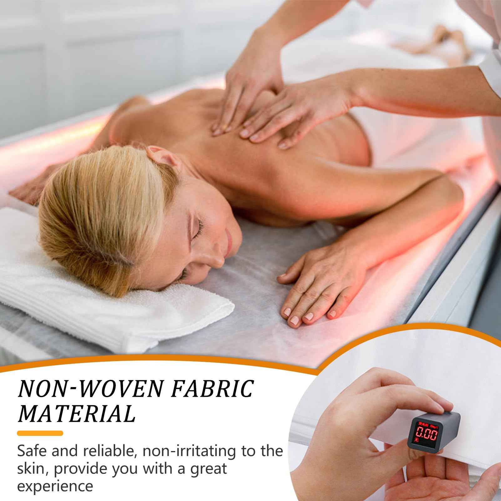 Eviqei 60 Pcs Disposable Fitted Massage Table Sheet Set - 30 Pcs Breathable Spa Bed Sheets and 30 Pcs Face Cradle Covers/Headrest Covers