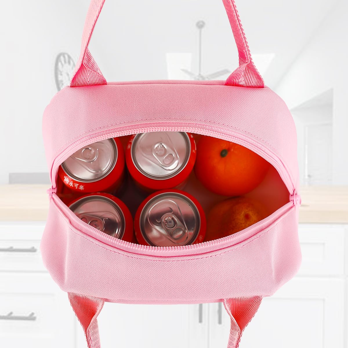 FlowFly Lunch Bag Tote Bag Lunch Organizer Lunch Holder Insulated Lunch Cooler Bag for Women/Men,Pink