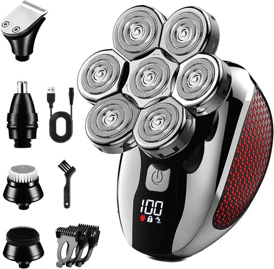 MEDIOLLA Head Shavers for Bald Men - Upgraded Detachable Men's Electric shavers - IPX6 Waterproof Electric Razor for Men - 7D LED Display Rechargeable Grooming Kit with Type-C Charge
