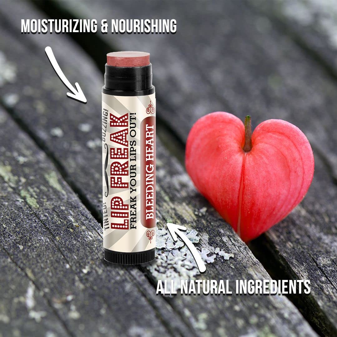 Doctor Lip Bang's BUZZING Lip Balm | Lip Freak| 100% All Natural | Cruelty Free | Bleeding Heart | 2 Pack