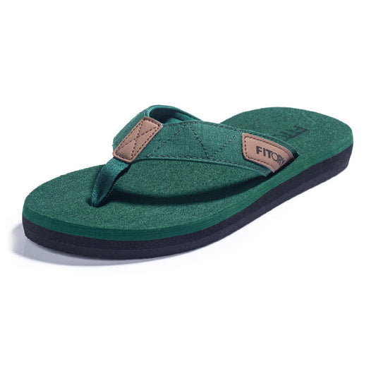 FITORY Men's Flip-Flops, Thongs Sandals Comfort Slippers for Beach Green Size 7