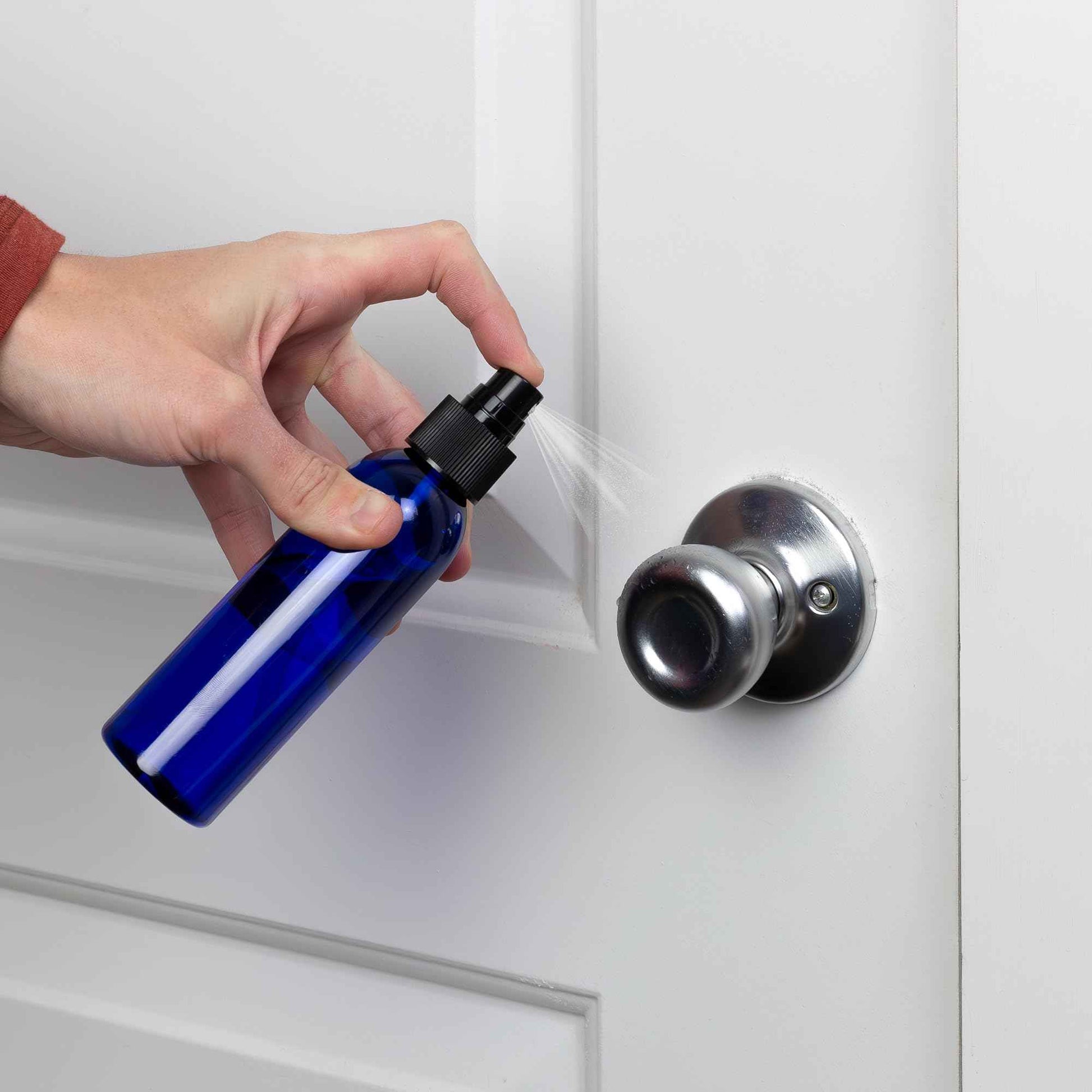 Cornucopia Brands Empty Plastic Refillable PET Spray Bottles w/Fine Mist Atomizer Caps (Pack of 6) Sprayers for DIY Home Cleaning, Aromatherapy, Travel, & Beauty Care (4 Ounce, Cobalt Blue, 6)