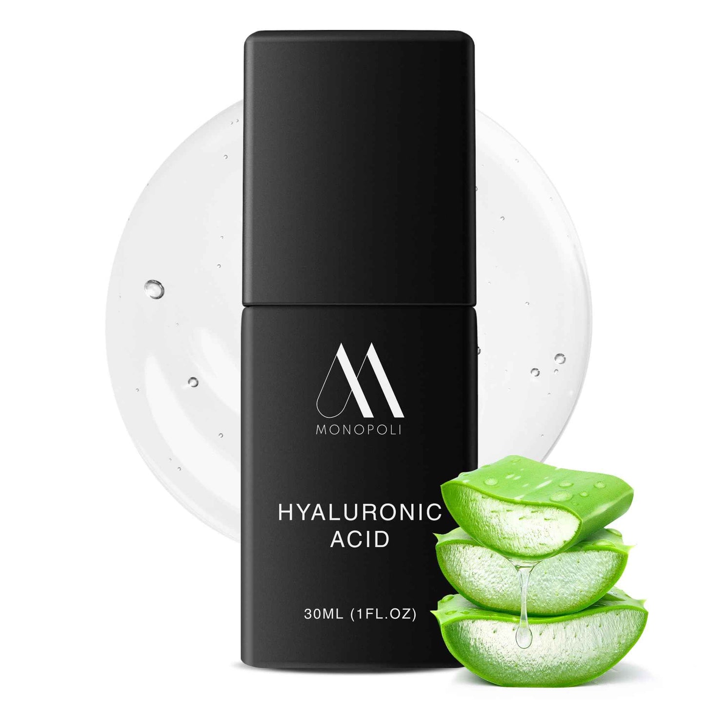 Monopoli Skin Hyaluronic Acid Facial Serum | Intense Hydration for Plump, Bouncy Skin | Snow Mushroom & Hyaluronic Blend | Essential for Deep Moisture | Single 30ml