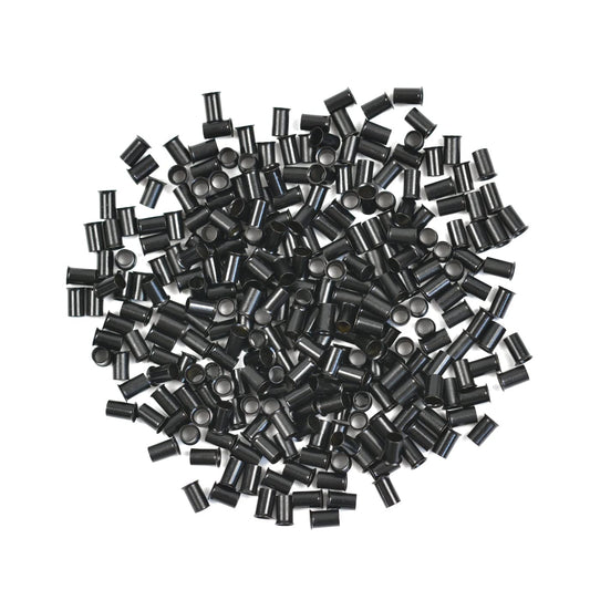 500 Pcs 3.4 mm Micro Link Ring Copper Tubes Beads Non-Silicone Microlink Beads for Hair Extensions (Black)