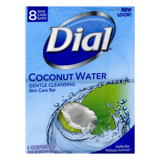 Dial Skin Care Bar Soap, Coconut Water, 4 Ounce (Pack of 8)