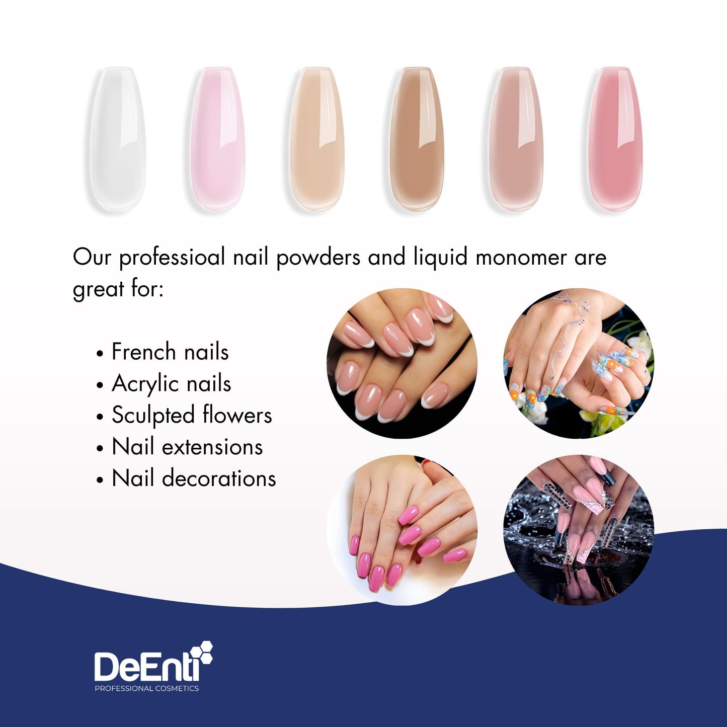 DeEnti Nomma Plus Professional Liquid Monomer, EMA Nail Liquid for Acrylic Powder, Non-Yellowing Monomer Acrylic Nail Liquid, 16oz Bottle, Professional Salon Quality Manicure and Pedicure Supplies