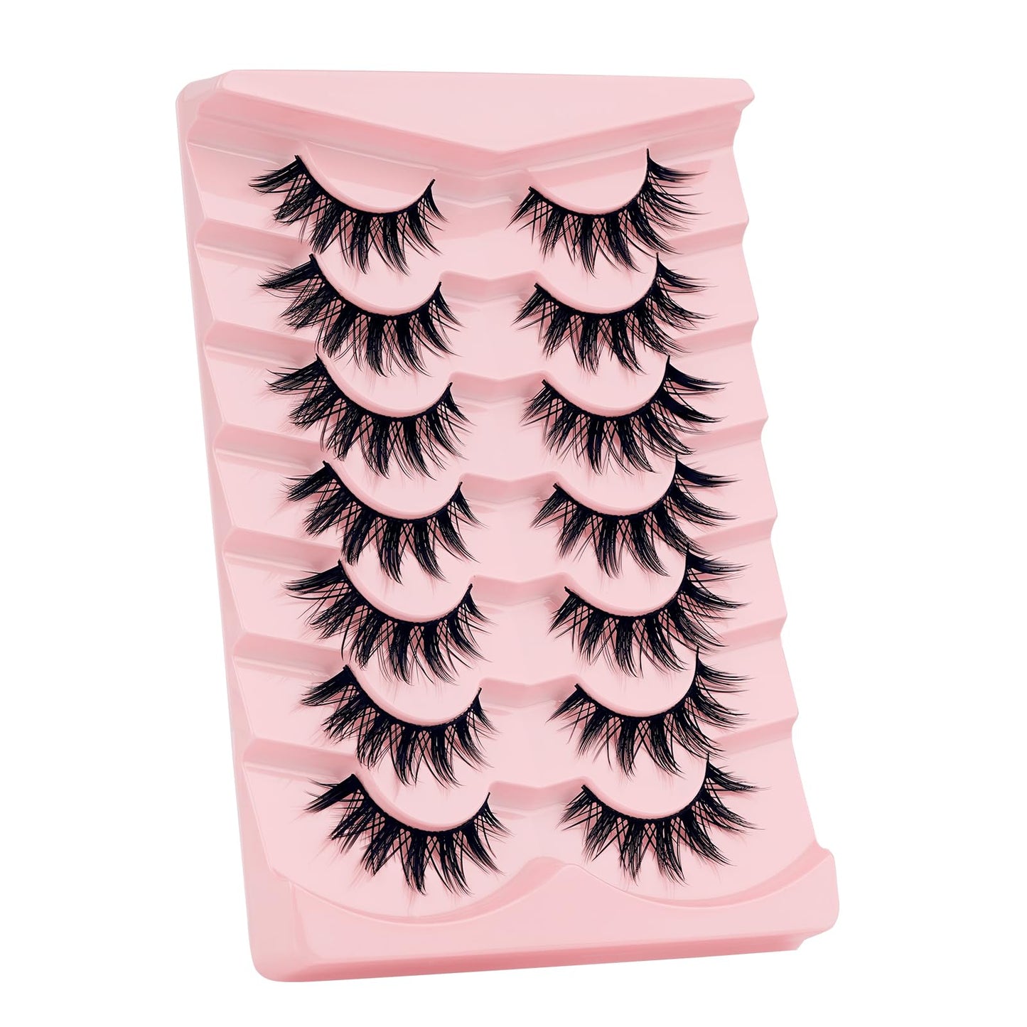 LANKIZ Manga Lashes Natural Look Anime Lashes False Eyelashes Lash Clusters Korean Japanese Makeup Asian Cosplay Fake Eyelashes Mink Wispy Fluffy Cluster Lashes 7 Pairs(Manga-12)