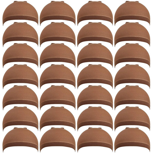 Teenitor 28 pack Brown Wig Caps,Elastic Nylon Stocking Caps