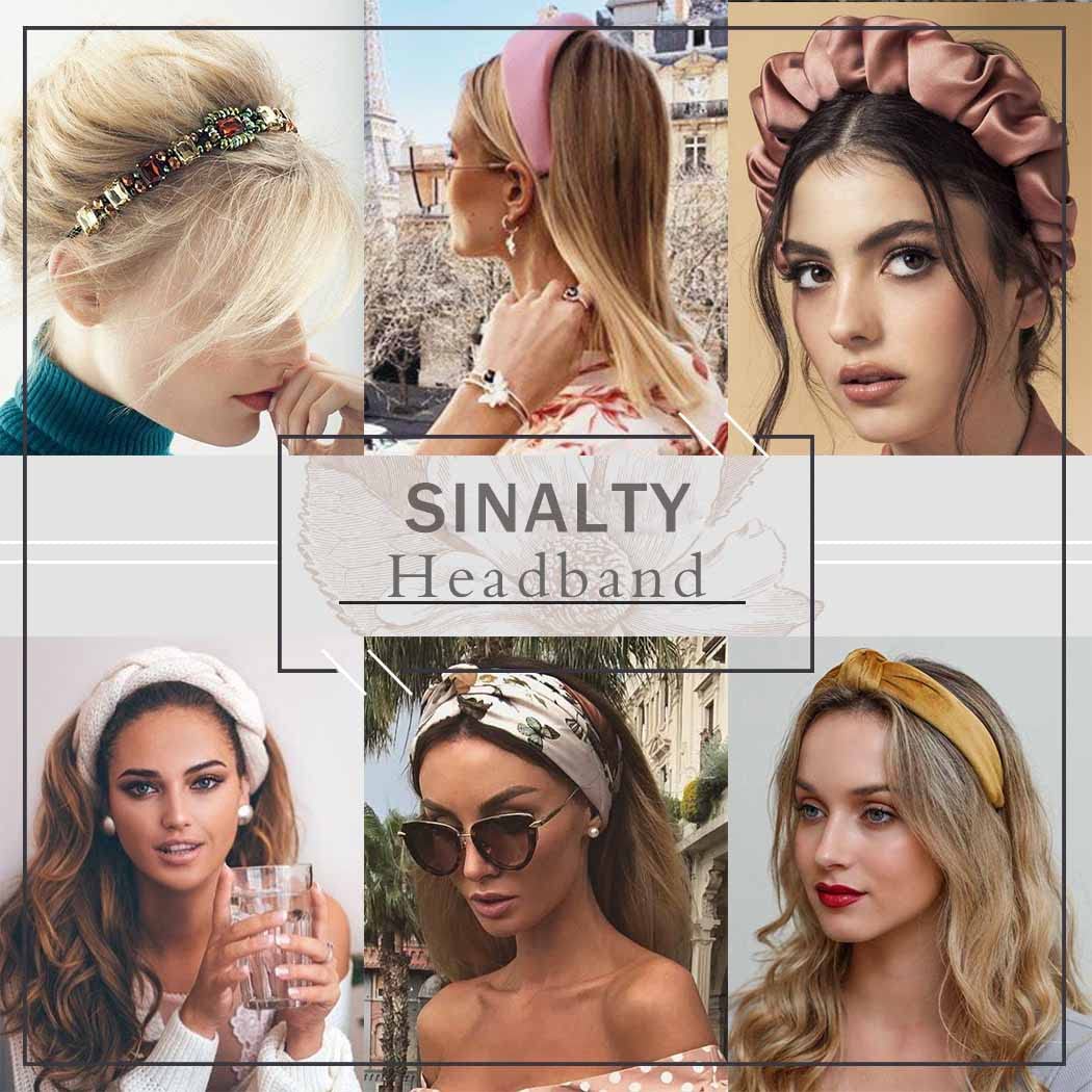 Sinalty Boho Wide Headbands Embroidery Hairbands Ethnic Turban Head Band African Hair Band for Women Pack of 2 (Simple)