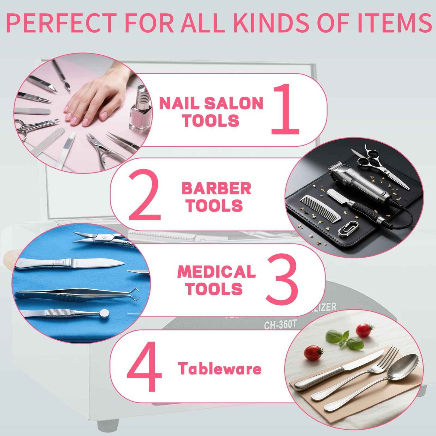 High Temperature Sterilizer Autoclave Machine, 110V 300W 1.5L with Timer Manicure Metal Tool Cleaner Machine,Autoclave Sterilizers, Nail Tool Sterilizer for Sundry Beauty Hair Nail Metal Tools