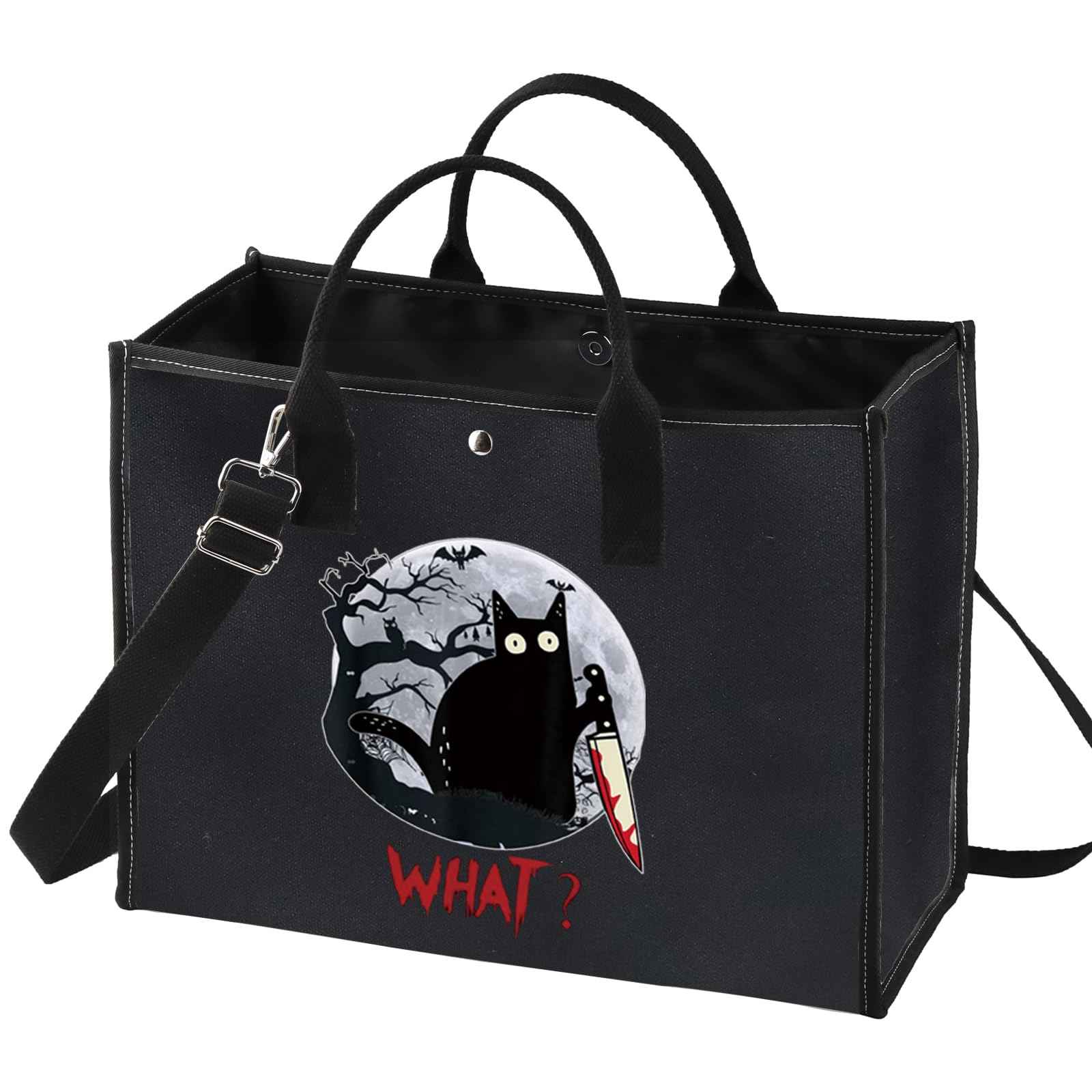 LEVLO Murderous Cat With Knife Cosmetic Make Up Bag Sneaky Cartoon Aminal Inspired Gifts Cat What Makeup Zipper Pouch Bag (C at What LT)